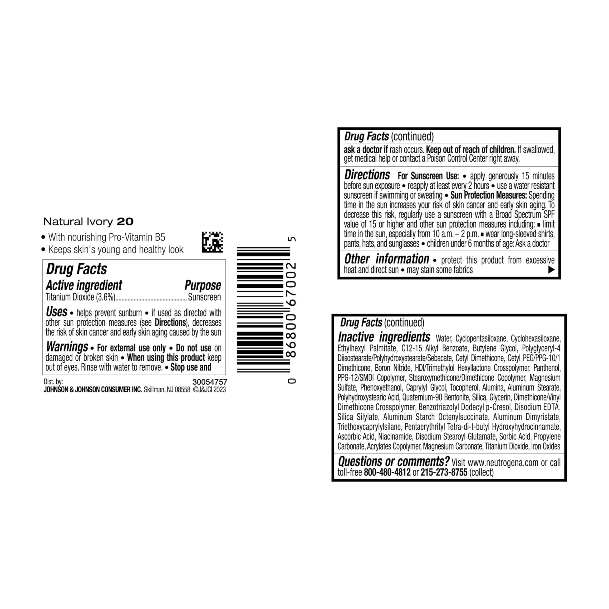 Neutrogena Neutrogena Healthy Skin Liquid Makeup Foundation, Broad Spectrum SPF 20 Sunscreen, Lightweight & Flawless Coverage Foundation with Antioxidant Vitamin E & Feverfew, Natural Ivory, 1 fl. oz