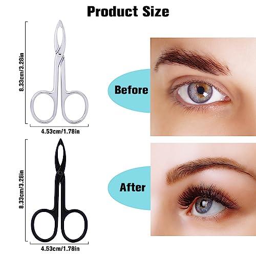 KALIONE 2 Pieces Tweezers Scissor Handle Straight Tip Eyebrows Tweezers Scissors Shaped Eyebrow Plucker Tweezers for Facial Hair Plucker Remover Eyebrows Care