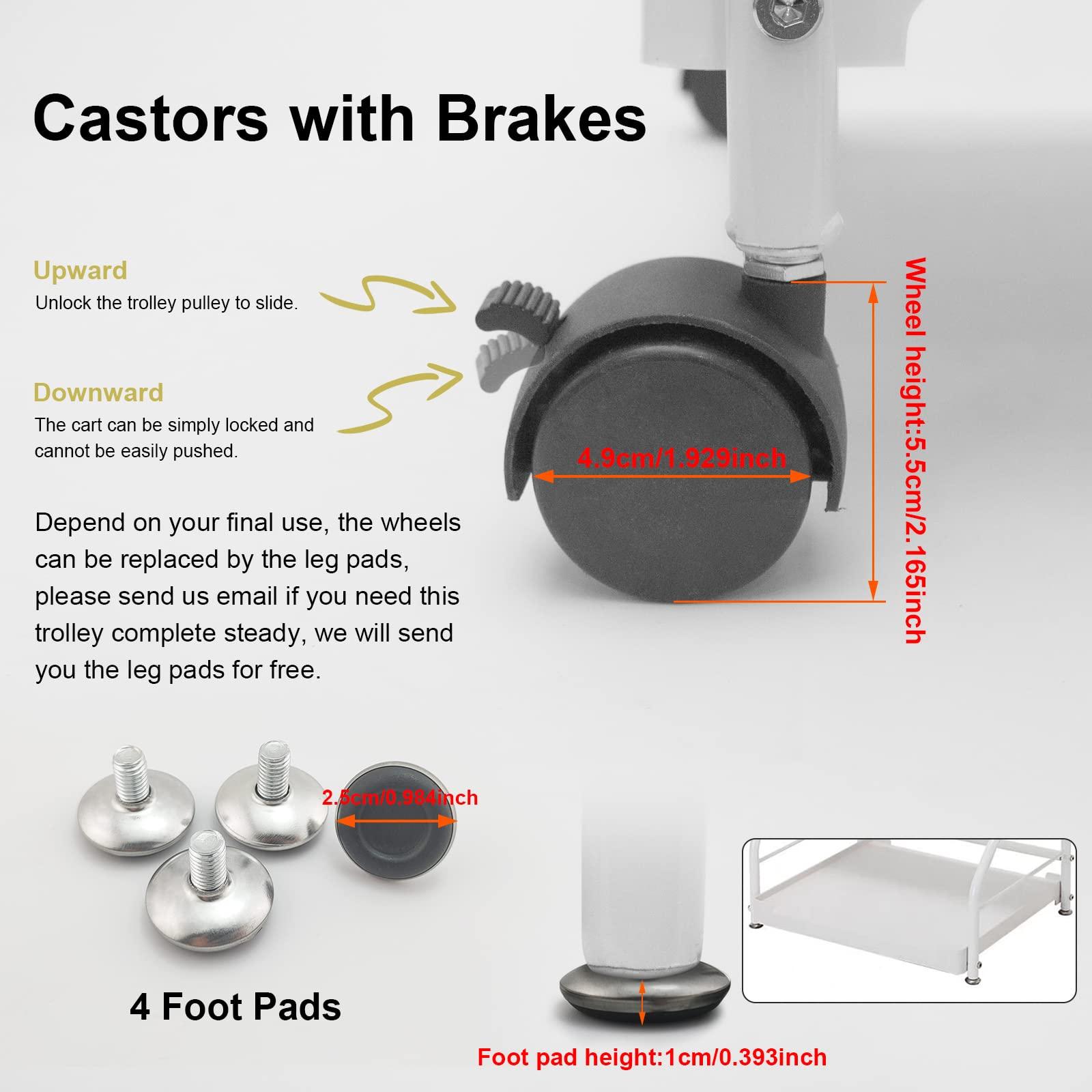 Elitzia Beauty Salon Nail Or Foot Bath Spa Portable Esthetician Trolley Cart for Foot Rest Pedicure Manicure Funiture Massage Table Salon Supplies 2 Way Use 2 Color Option Elitzia (White 2pcs)