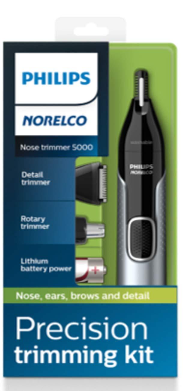 Philips Norelco Philips Norelco Nose Trimmer 5000, for Nose, Ears, Eyebrows, Black and Silver, NT5600/42