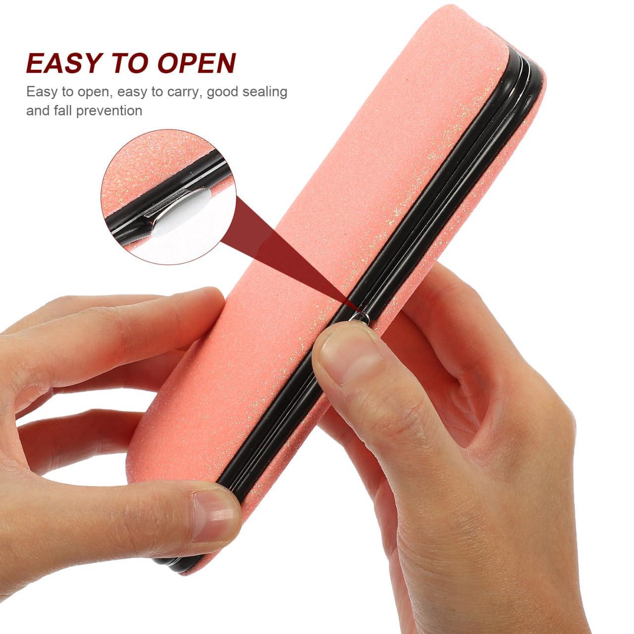 DOITOOL DOITOOL Box Tweezers Storage Bag Eyelash Holder Lashes Tweezers Travel Case Eyelash Container Lash Containers Lash Tweezers Eyelash Extension Tweezers Organizer Makeup Tools Make up Pink