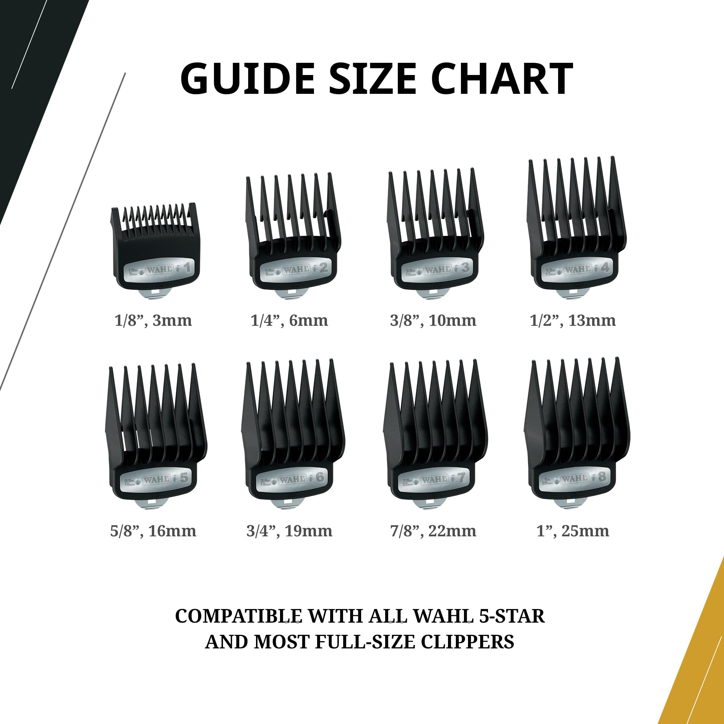Wahl Professional Wahl Professional Premium Cutting Guides 1/8 Organizer Secure Fit Durable Metal Clips
