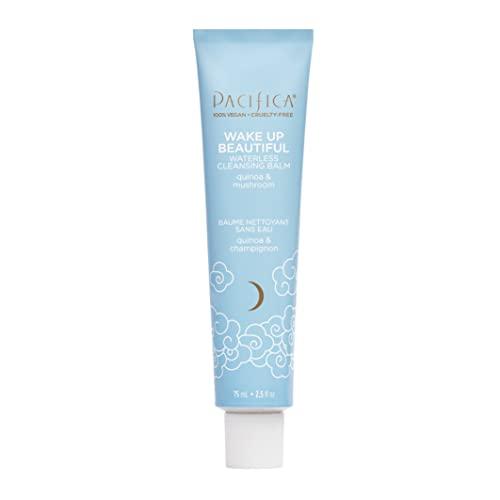 Pacifica Pacifica Wake Up Beautiful Cleansing Balm & Makeup Remover - 2-in-1 Waterless Face Cleanser for Dry & Sensitive Skin, Hydrating No-Rinse Balm Dissolves Stubborn Makeup, 2.5oz