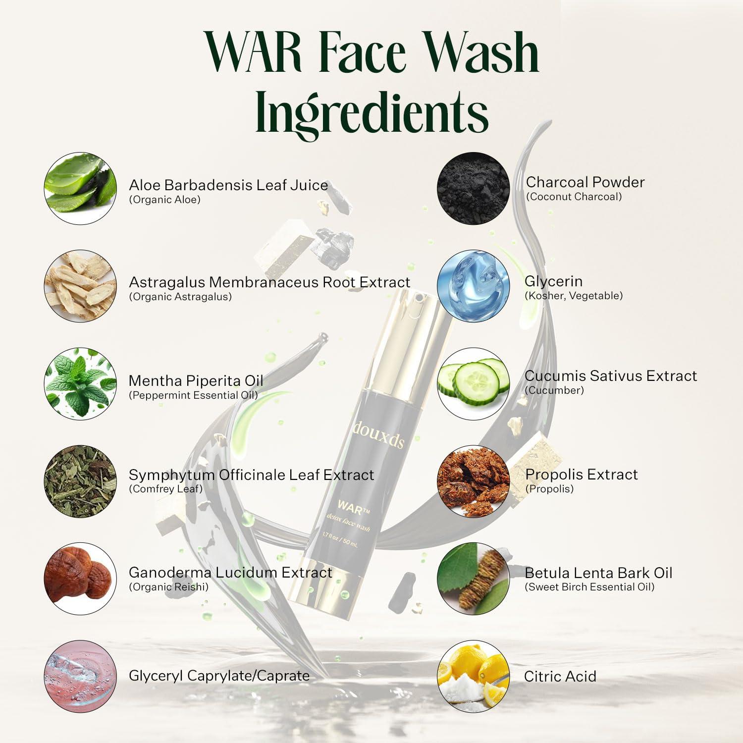 douxds douxds The Clear Skin Kit, FLEX Pro Vibrating Face Brush, WAR Charcoal Face Wash, PRIME Vitamin Face Quench, Skincare for Oily Skin, Men's Skincare Kit, Detox Face Wash