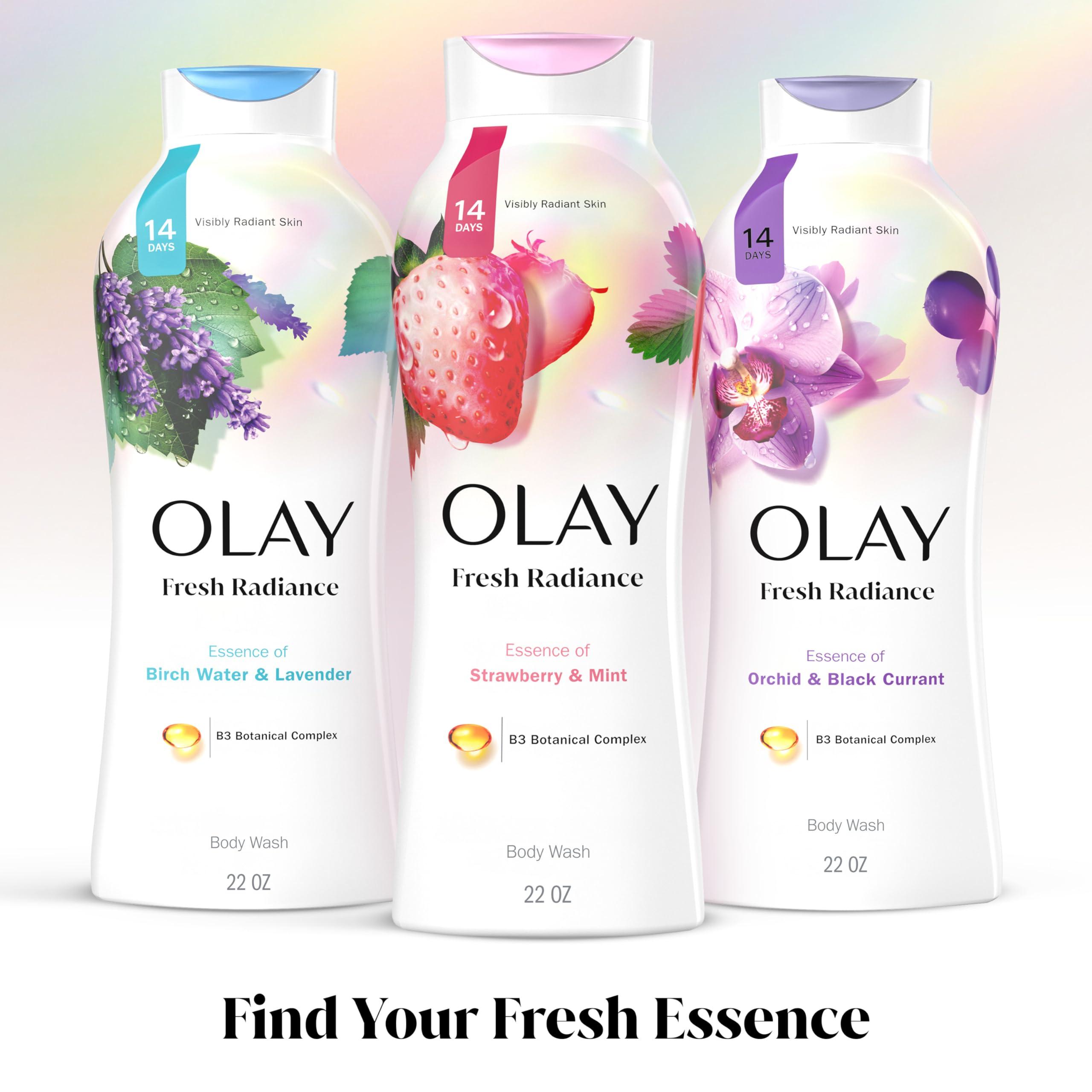 Olay Olay Fresh Outlast Cooling White Strawberry & Mint Scent, Hydrating Body Wash for Women, 3.0 oz (Pack of 24)