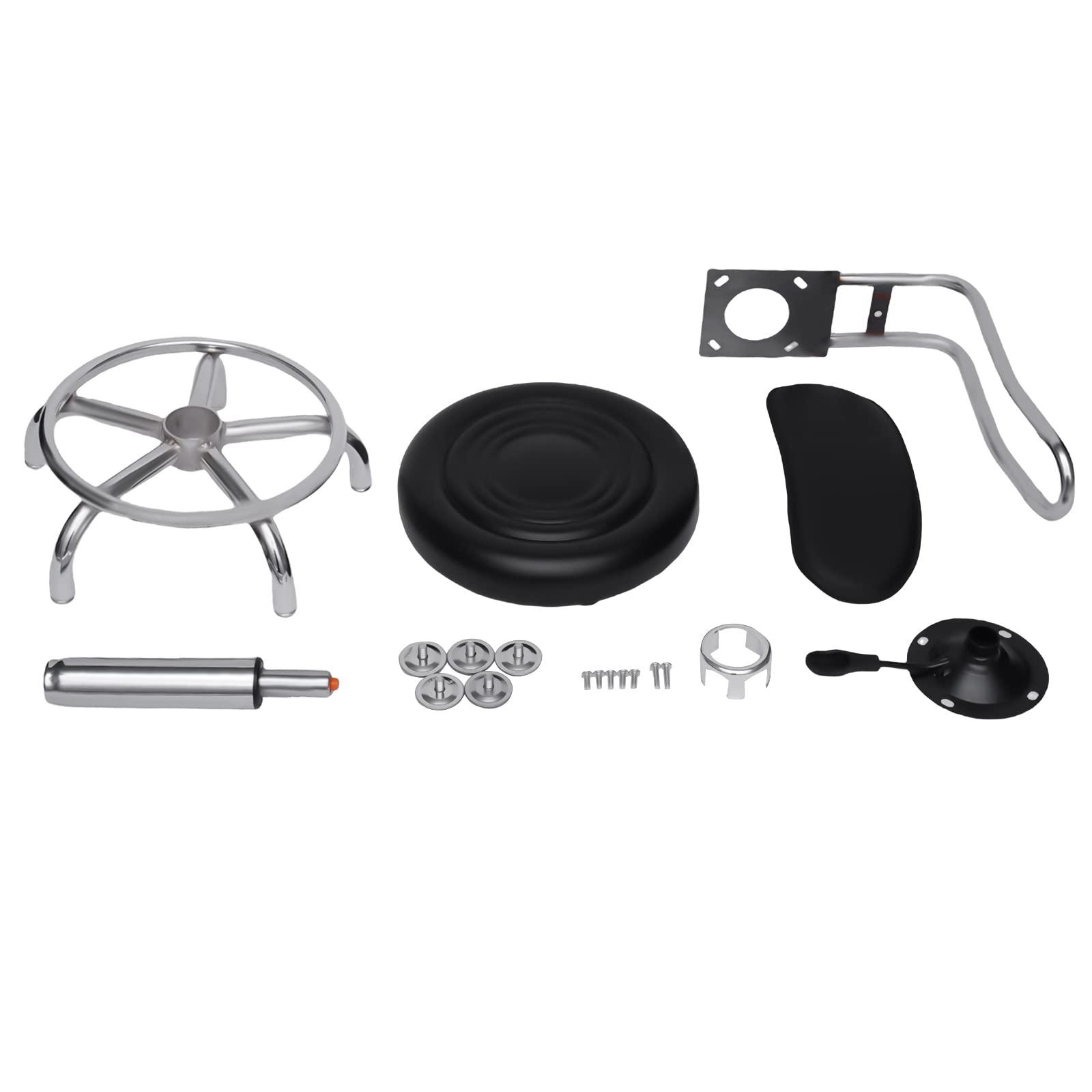 QIUTMER QIUTMER Chair Stool Salon Chair with 360 Swivel Seat Height Adjustable High Barber Cutting Stools with Backrest Black for Home Office Barber Shop