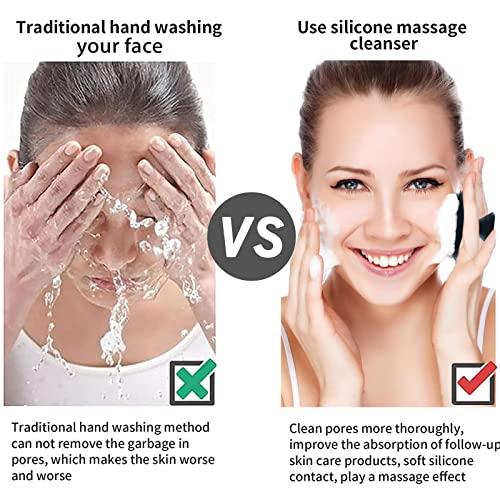 VWMYQ Face Scrubber, Silicone Face Scrubber for Men, Facial Cleansing Brush Silicone Face Wash Brush Manual Waterproof Cleansing Skin Care Face Brushes for Cleansing and Exfoliating