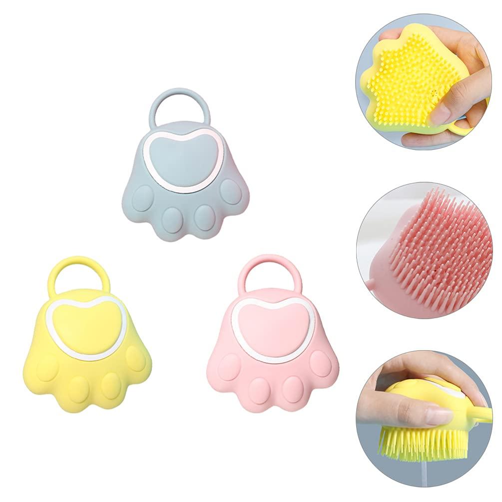 EXCEART EXCEART 3pcs Baby Bath Brush Body Exfoliator Back Scrub Brush Silicone Body Scrubber Loofah Shower Brush Silicone Shower Baby Bath Scrubber Toddler Shampoo Brush Abs Hair