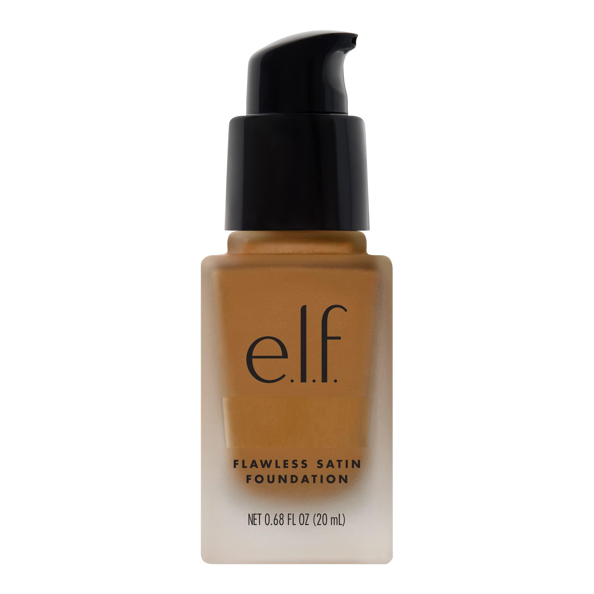 e.l.f. e.l.f. Flawless Satin Foundation, Lightweight & Medium Coverage, Semi-Matte Finish, Vegan & Cruelty-Free, Maple, 0.68 Fl Oz (20mL)
