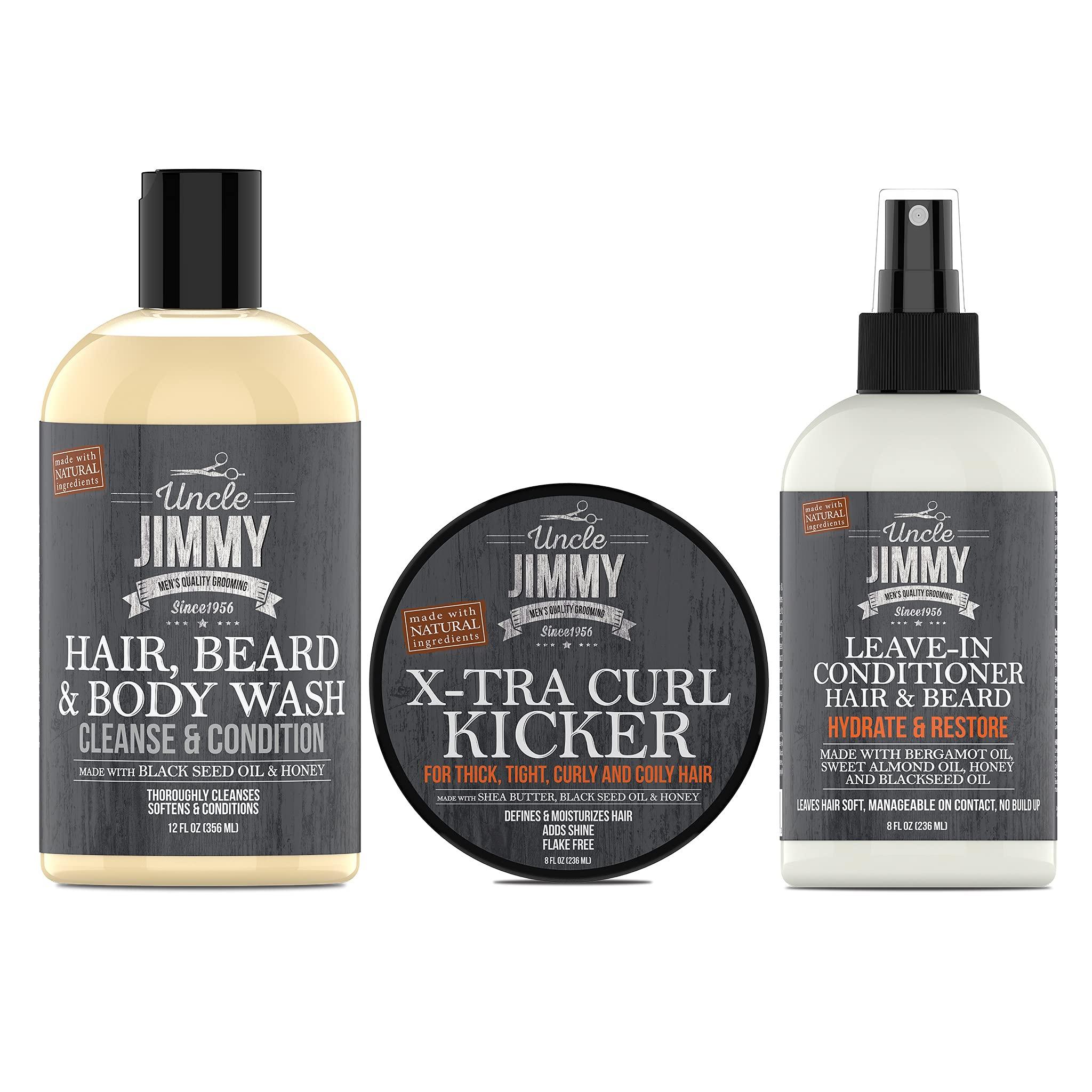 Uncle Jimmy Uncle Jimmy Thick, Tight Curly, and Kinky Mens Hair Regimen
