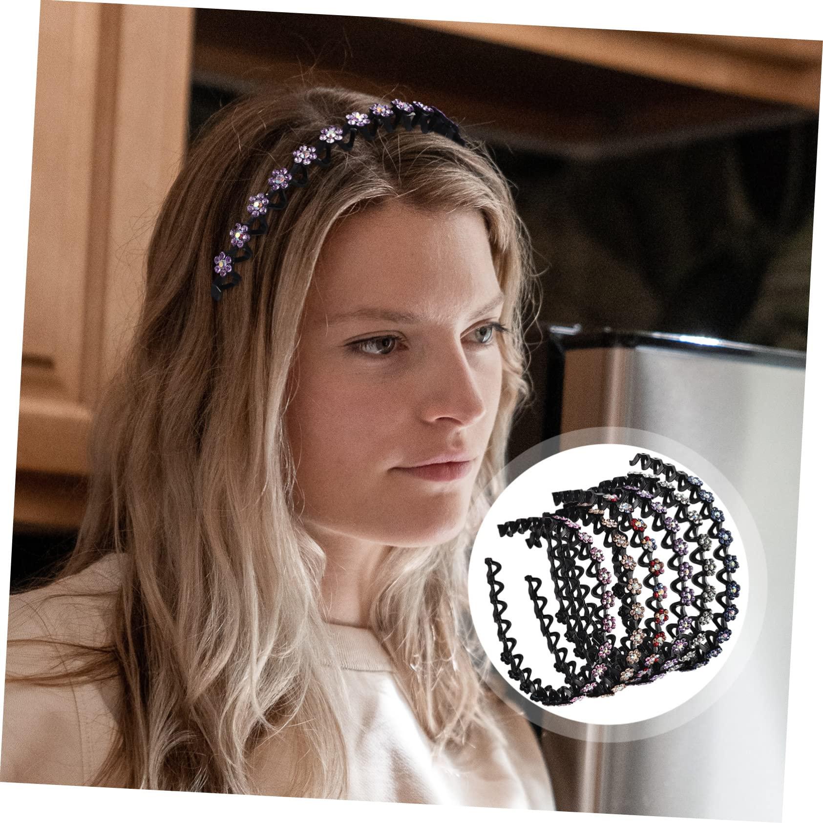 NOLITOY NOLITOY Vintage Rhinestone Flower Headband Fashion Girl Hair Accessories Daily Headdress for Women