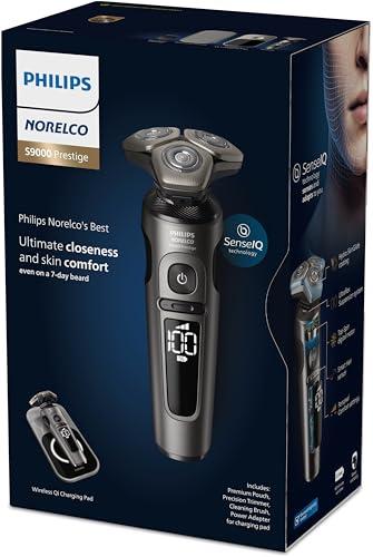 Philips Norelco Philips Norelco S9000 Prestige Electric Shaver with Qi-Charger, Precision Trimmer and Premium Case, SP9872/86