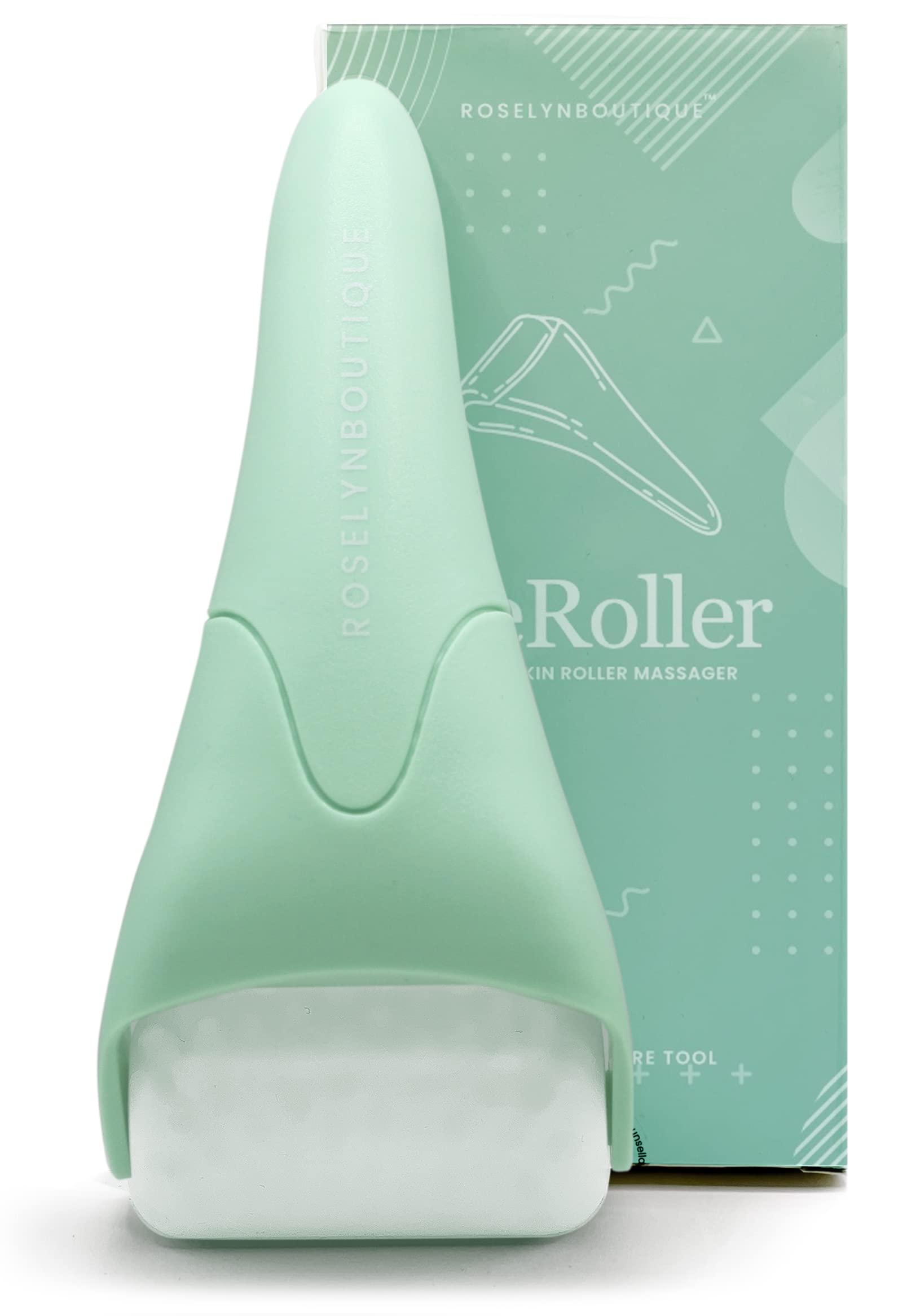 ROSELYNBOUTIQUE ROSELYNBOUTIQUE Ice Roller for Face Wrinkles Fine Lines Puffiness Stick Massager Facial Skin Care Tools Self Care Gifts for Men Women (Green)