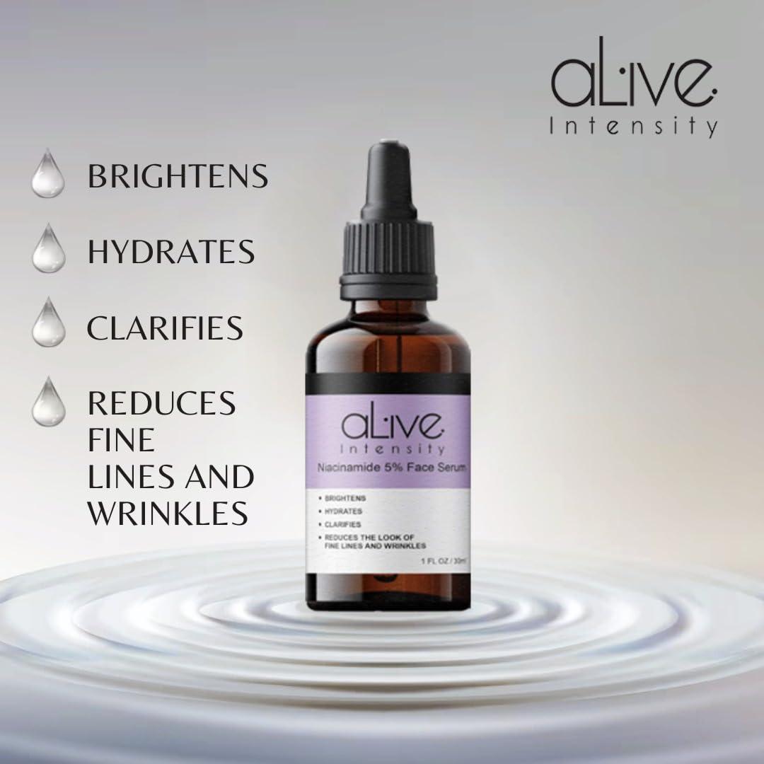 Alive Intensity Niacinamide Face Serum 5% Advanced Skincare - Niacinamide Face Serum Brighten & Glow Ordinary Face Serum For Anti-Wrinkle, Hydrates & Clarifies