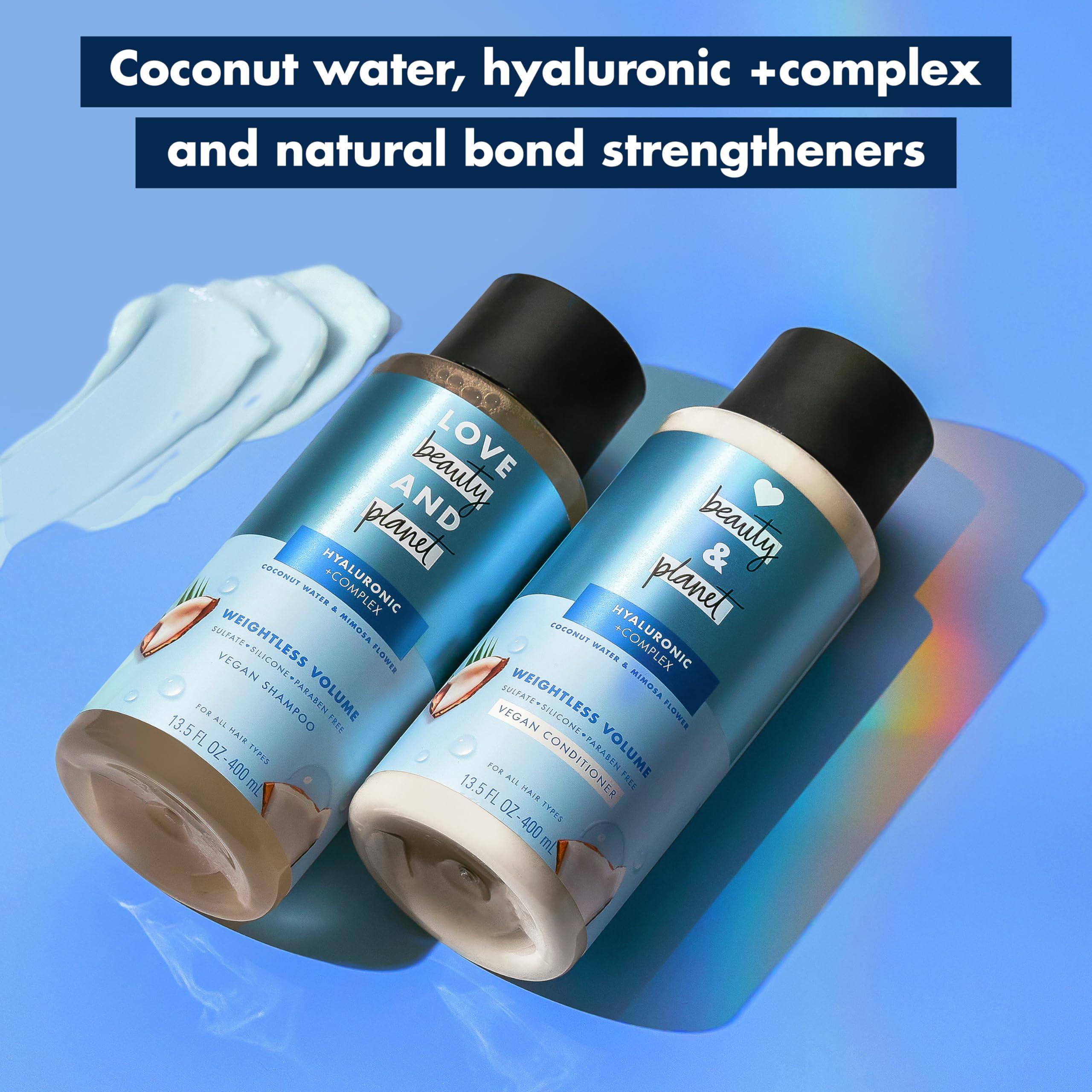 Love Beauty And Planet Love Beauty and Planet Volume and Bounty Thickening Coconut Water & Mimosa Flower Shampoo and Conditioner, 2 count Paraben Free, Silicone Free, and Vegan 13.5 oz