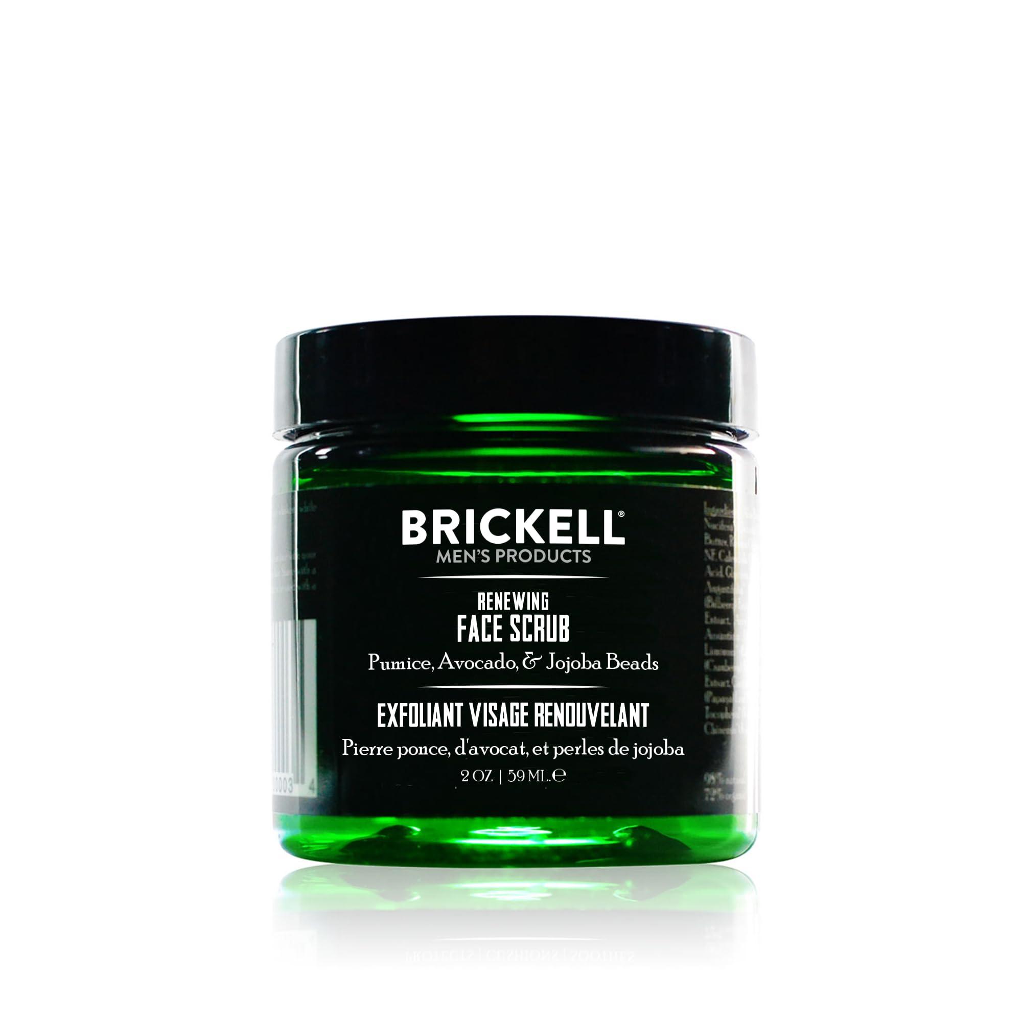 Brickell Men's Products Brickell Men's Renewing Face Scrub for Men, Natural and Organic Deep Exfoliating Facial Scrub Formulated with Jojoba Beads, Coffee Extract and Pumice, 2 Ounce, Scented