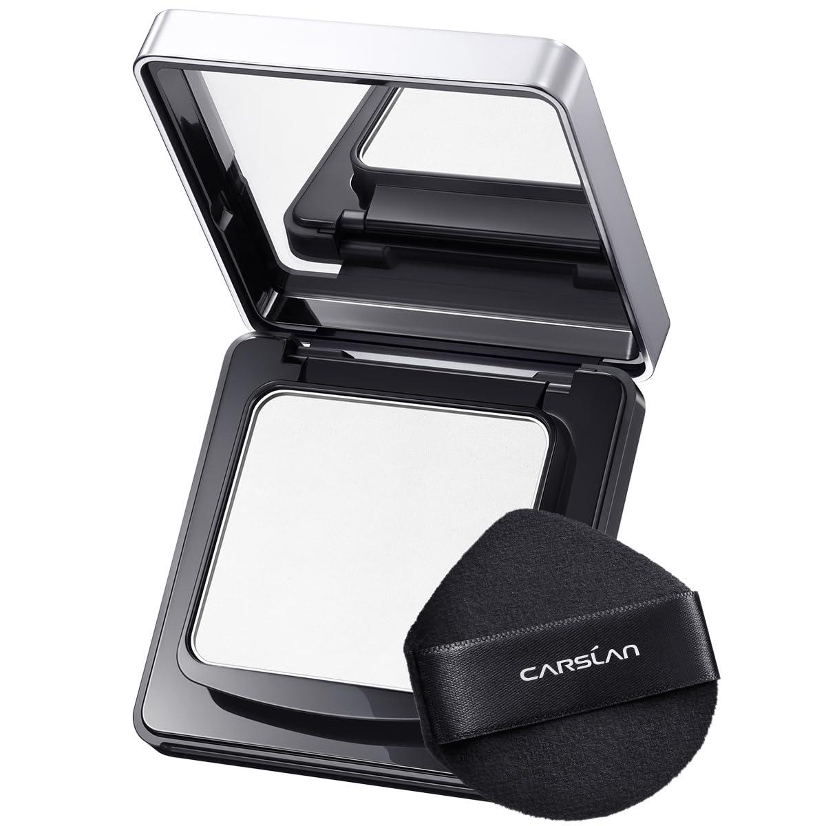 CARSLAN CARSLAN Oil Control Face Pressed Powder Compact, 24H Longlasting Waterproof Pressed Setting Powder Foundation Makeup, Shine Free, Poreless, Smooth, 02 for oily skin (0.28Oz)