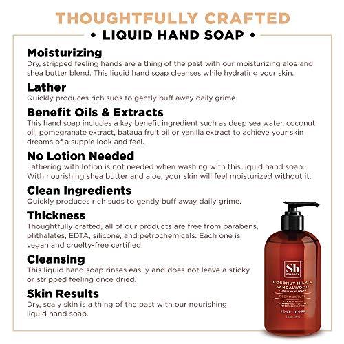 Soapbox Soapbox Liquid Hand Soap, Coconut Milk & Sandalwood, Gentle & Moisturizing Hand Wash for Kitchen and Bathroom, Vegan & Cruelty Free Scented Hand Soap 12 Ounce Pump Bottles (Pack of 3)
