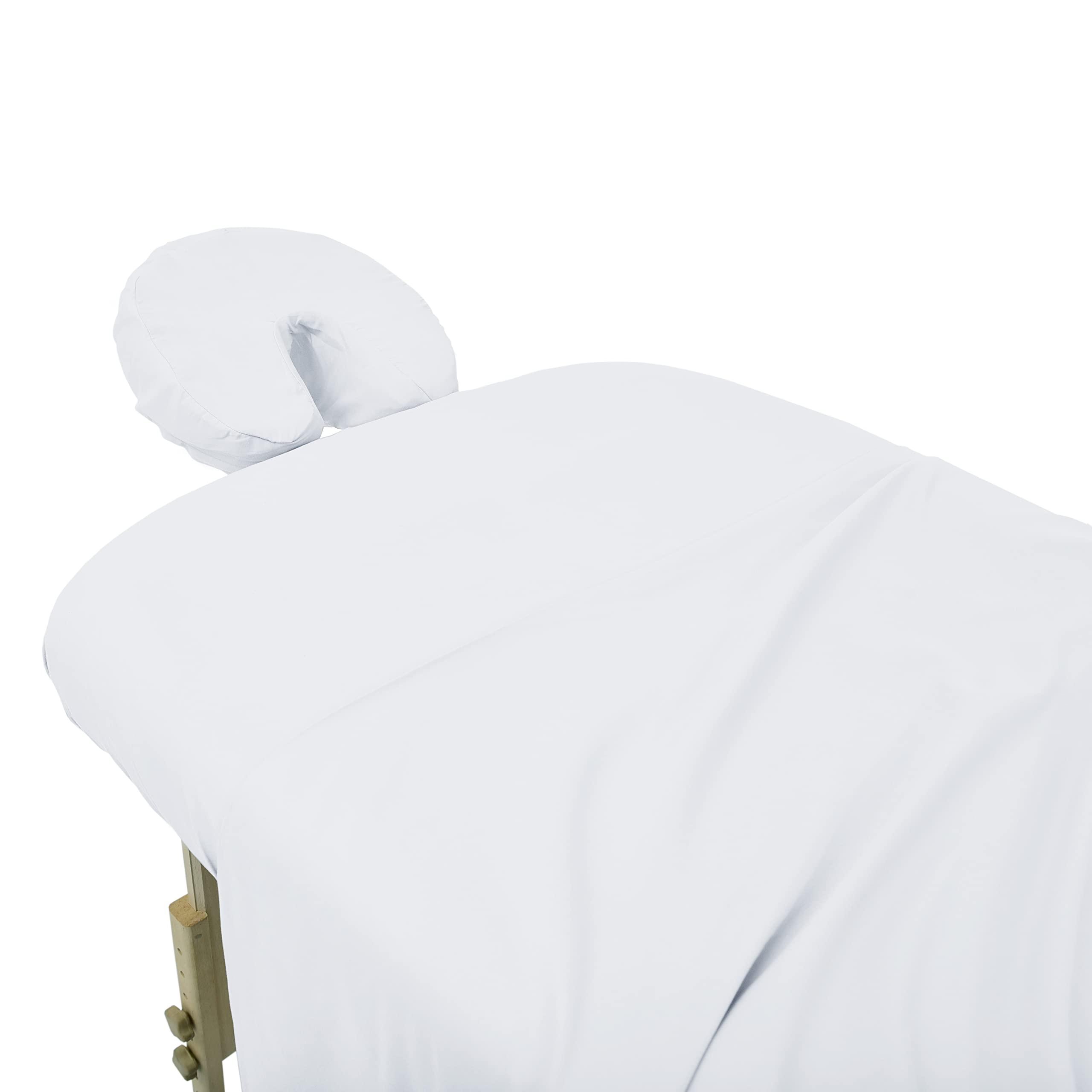 BODYWORKS LINEN BODYWORKS LINEN Wholesale Bulk 10 Full Sets Premium Premium Microfiber Massage Table Sheets Set 3 Pieces Full Set Massage Table Cover Flat Fitted Sheets face Cradle Cover (White)