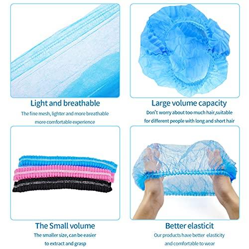 CLRBEATTY Disposable Hair Net,21”Bouffant Caps Hair Head Cover Nets,Bouffant Hair Nets,Protective Caps Elastic Dust Cap(100 Pack-Black)