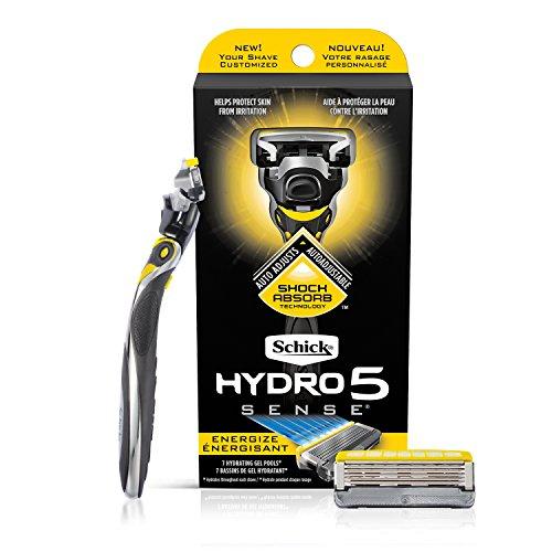 Schick Schick Hydro 5 Sense Energize Razor with Shock Absorb Technology for Men, 1 Handle with 2 Refills