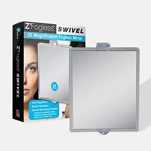 Zadro Zadro 2X Mag Z Fogless Swivel Shower Mirror with Dual Suction Cup, 6-Inch,Clear Acrylic,7" x 5.75" / 2X,ZM05