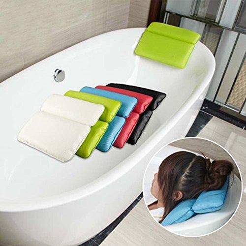 FANCYPUMPKIN Luxury HOM Spa Bath Pillows with Strong Suction Cups for Bathtub, Hot Tub-Black