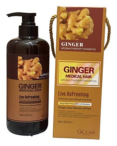 Generic GINGER MEDICAL HAIR SHAMPOO, Promotes Hair Strength & Thickness with increased volume & reducing breakage (800 ML) WITH HERBAL INGREDIENTS (Shampoo), 27.0 Fl Oz, 1