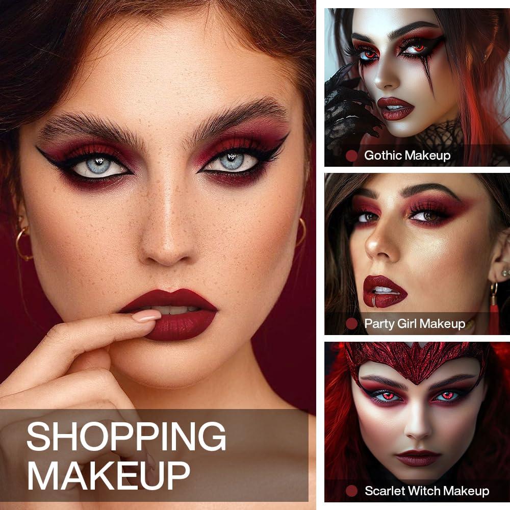 ecofavor ecofavor Burgundy Eyeshadow Single Palette with Applicator Elegant Matte Red Shades for Timeless and Sophisticated Makeup Looks High-Pigment, Long-Lasting, Waterproof Formula - 07