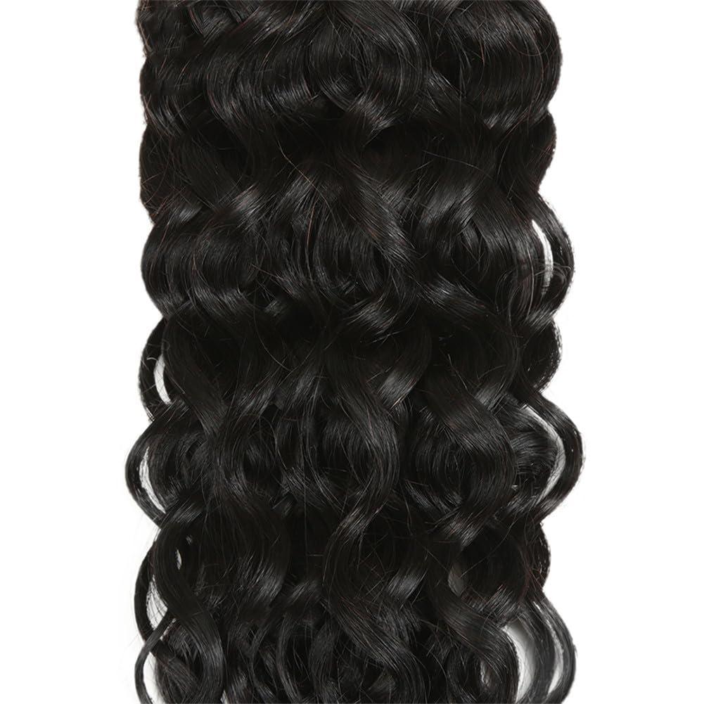 Youllyuu 28 Inch Human Hair Bundles Curly Hair Bundles Water Wave Remy Brazilian Hair Extensions Weave Single Bundles Natural Dark 28 28 28#9a