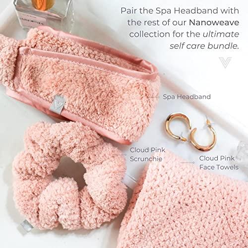 VOLO VOLO Cloud Pink Spa Headband for Women | Hair Band for Makeup, Washing Face, Skincare, Facial, Shower & More | Ultra-Soft, Absorbent, Stretchy, Non-Slip | Fits All Head Sizes | Microfiber