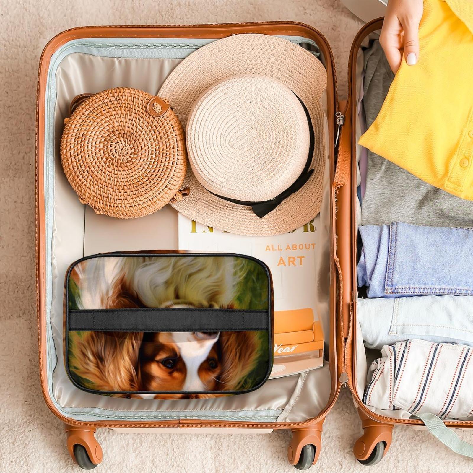 WOSHJIUK WOSHJIUK Makeup Bags for Women,Toiletry Bag for Men,Cavalier King Charles Dog,Travel Cosmetic Bag