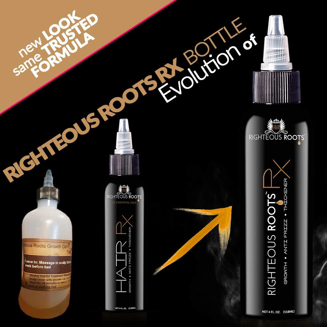 Righteous Roots Righteous Roots Rx Hair Oil for Hair Growth, Anti Frizz and Thickener Best for Curly, Wavy Natural Hair and Beards. 4fl oz (Previously known as Hair RX)