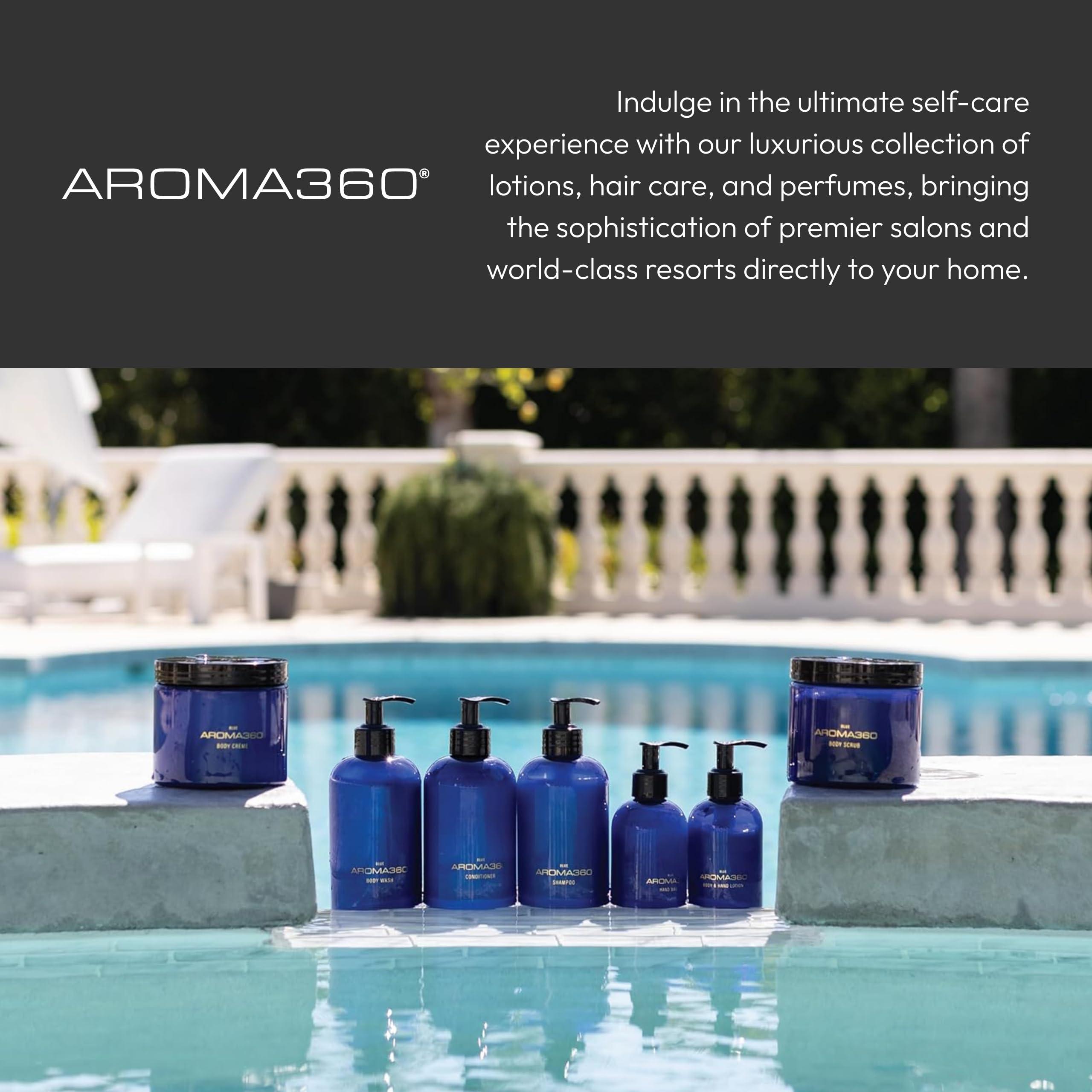 Aroma360 Aroma360 Blue Shampoo - Hair Care Products for Fine Hair - For All Hair Types - Shampoo for Dry Hair - Hair Repair Shampoo for Men & Women - Scents Include Amber, Santal, Iris & Oud Wood - 16oz