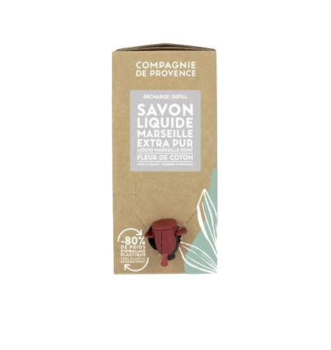 La Compagnie de Provence Compagnie de Provence Savon de Marseille Extra Pure Liquid Soap, Cotton Flower, 101.4 Fl Oz Eco Refill