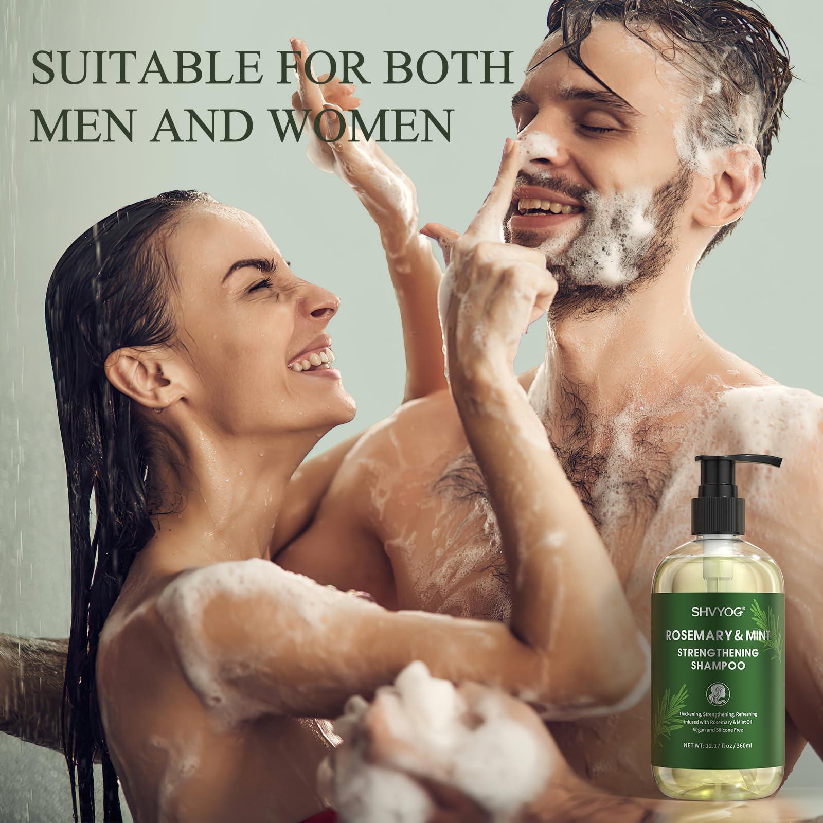 SHVYOG Rosemary Shampoo for Hair Growth, Rosemary Oil Shampoo with Mint and Tea Tree for Hair Loss, Hair Growth Shampoo for Thinning Hair, Suitable for Women and Men 12.17 Fl Oz