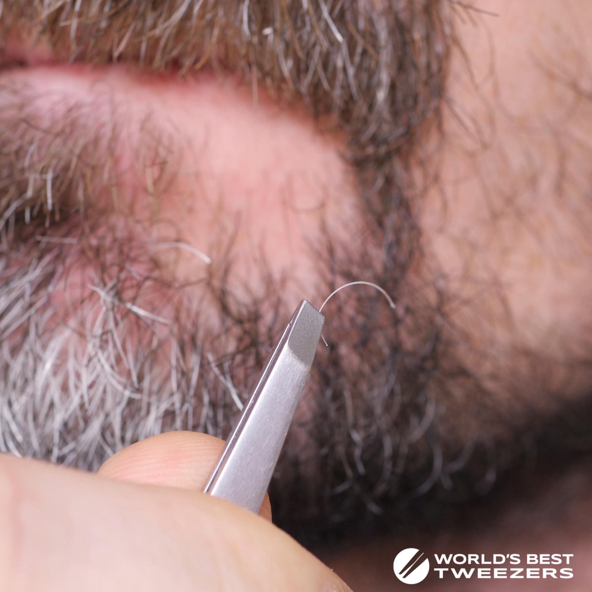 Regine Switzerland World\'s Best Tweezers Diamond Tip - Diamond Coated Slant Precision Tweezer for Eyebrow, Facial & Ingrown Hair Removal - Suitably Aligned Stainless Steel Tool Grabs Hair from the Root