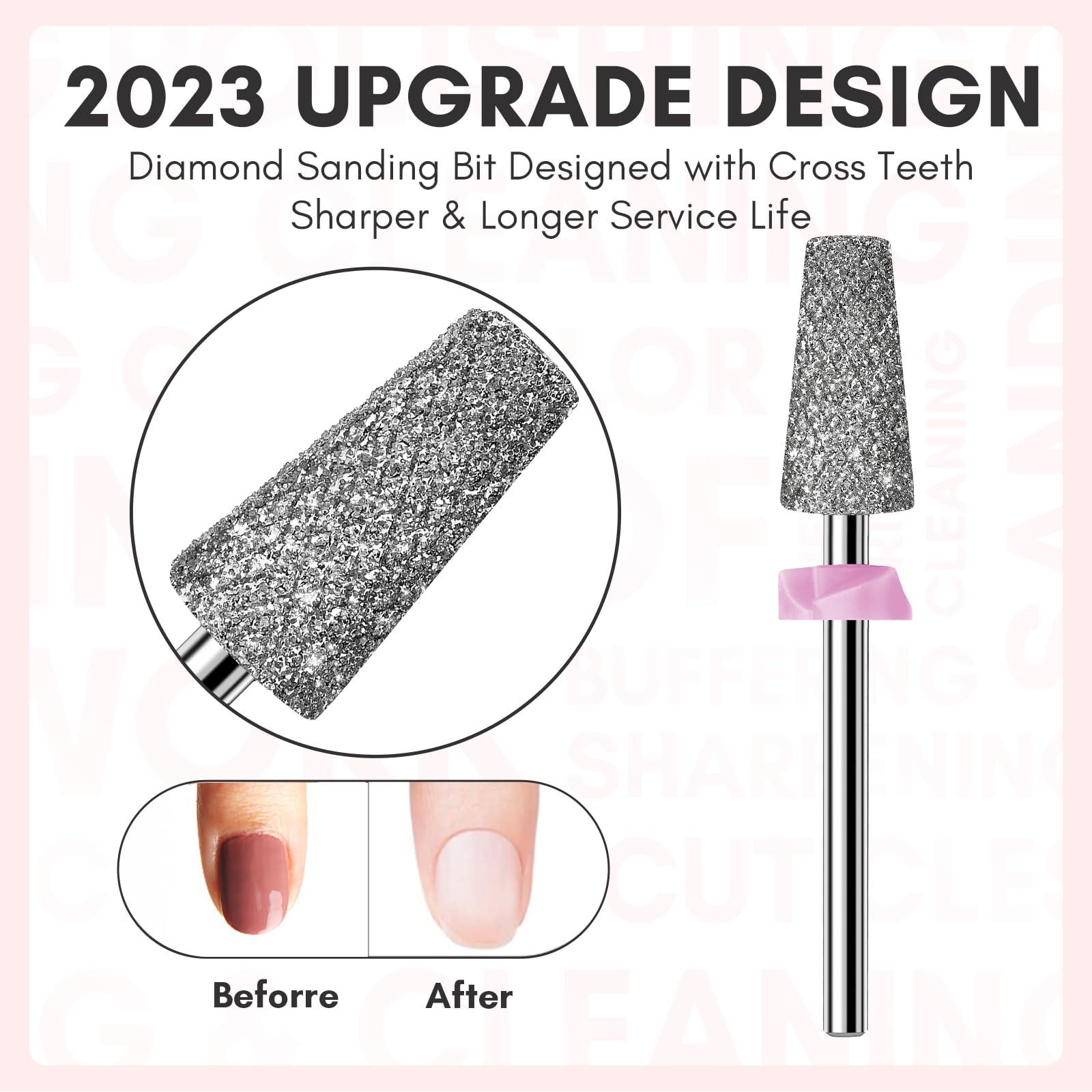 Makartt Makartt Nail Drill Bits, 10Pcs Dimond Sanding Bit Set Bundle With D700 Nail Drills for Acrylic Nails Professional 30000RPM Manicure Tools