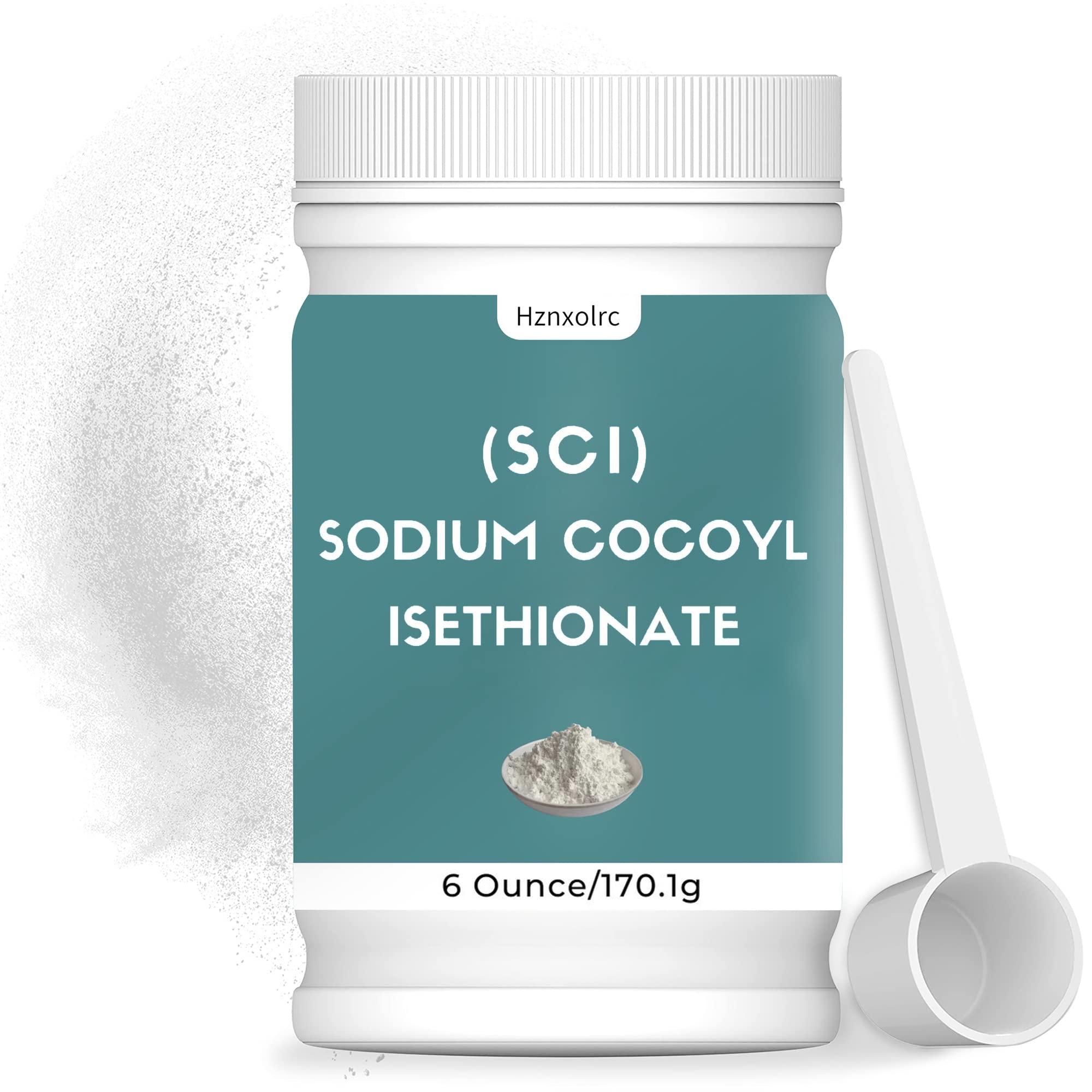 Hznxolrc 6 oz Sodium Cocoyl Isethionate, Premium Sodium Cocoyl Isethionate (SCI) Powder, Amazing Bubbles, Gentle on Skin, Biodegradable, Suitable for Making Bath Bombs, Bath Truffles and More