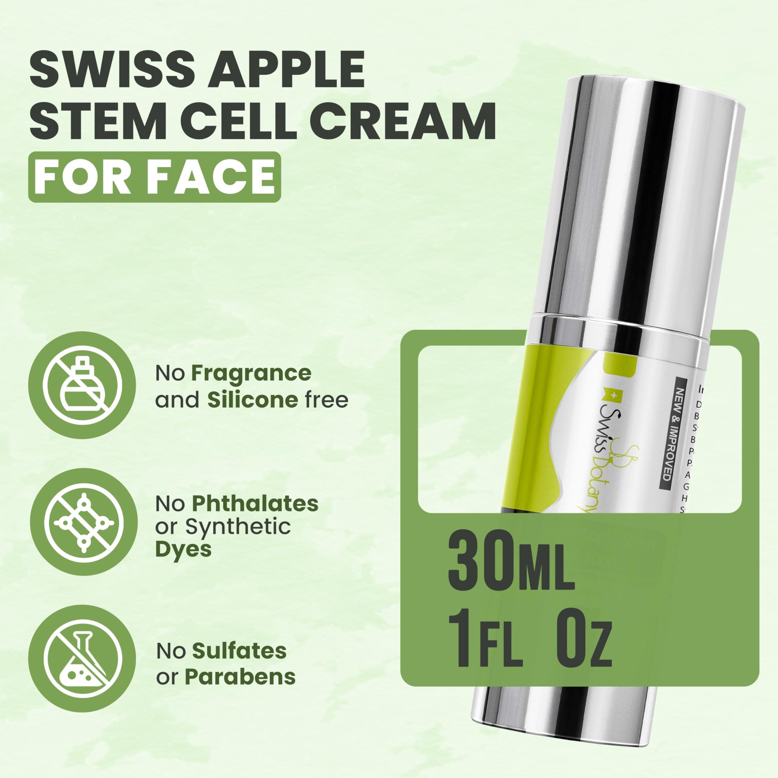 Swiss Botany Swiss Botany Swiss Apple Stem Cell Serum for Face Apple Stem Cell 3000 | Plant Stem Cell to Reduce All signs of Aging, Wrinkles, Discoloration, Restore Elasticity and Youthful Appearance, 1Fl Oz