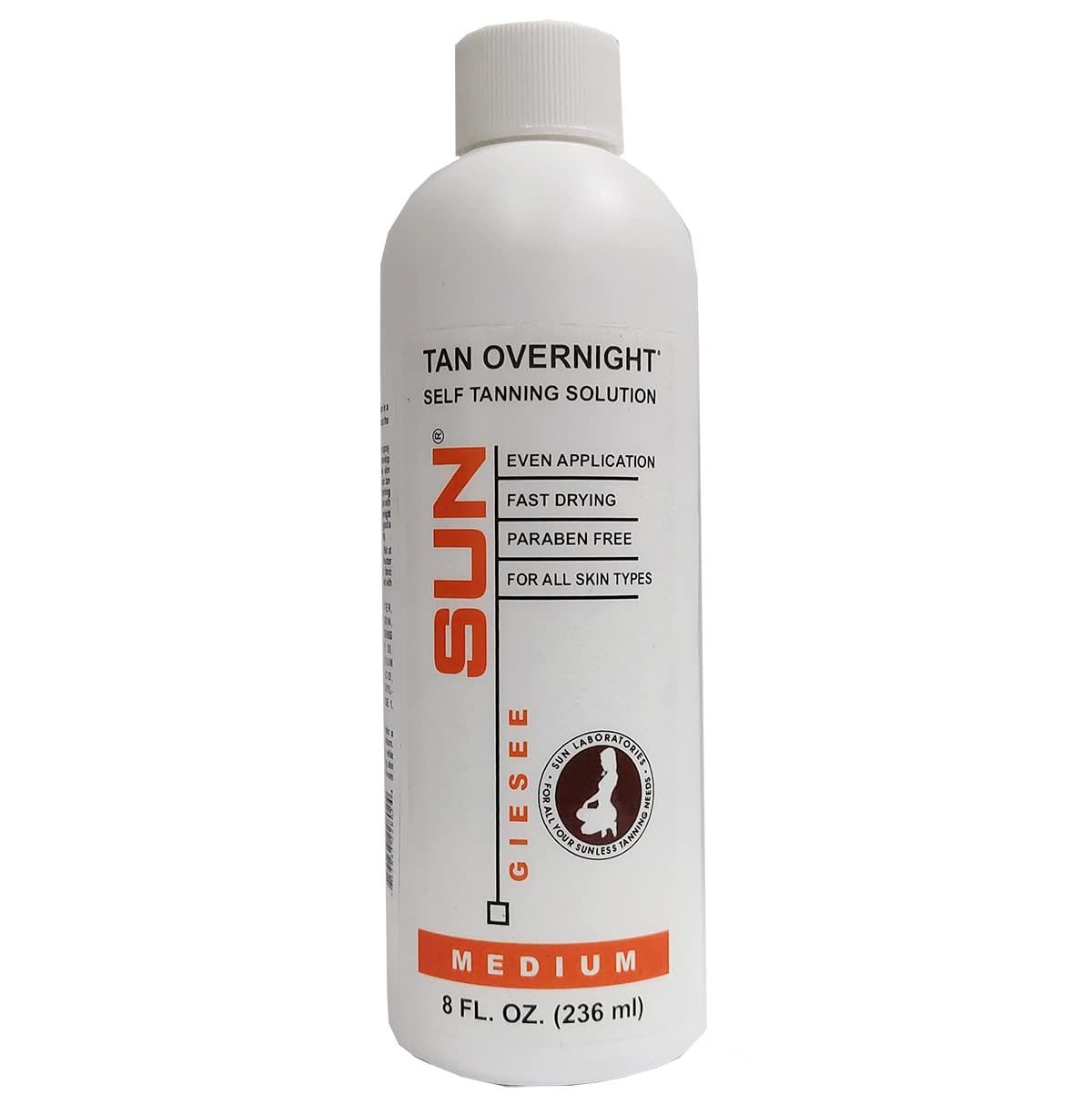 Sun Laboratories by Giesee Sun Laboratories Self-Tanner, 8 Oz | Overnight Spray Tan Solution, Bronzer for Body and Face - Fake Tanning Solution (Packaging May Very)