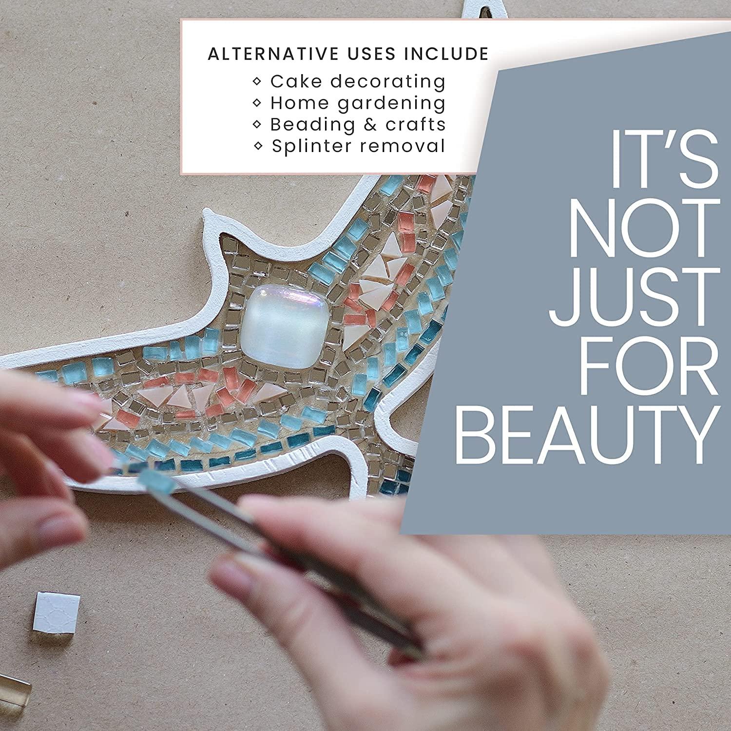 TWEEZER GURU Tweezer Guru Tweezers for Women - 2pc Slant Pointed Precision Tweezers for Eyebrows & Ingrown Hair Removal - Blackhead and Splinter Tweezer with Sharp Needle Nose Point for Plucking (Sky Blue)