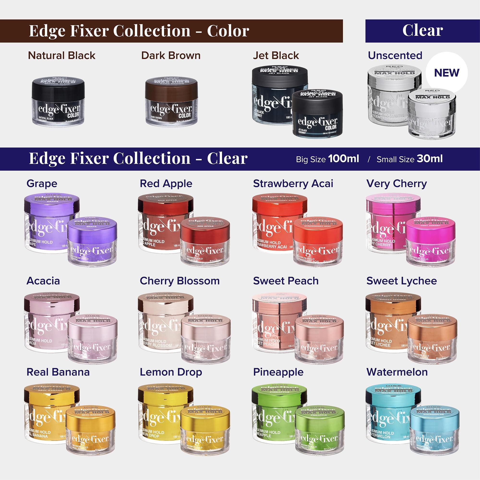 Red by Kiss Red by Kiss Edge Fixer 24 Hour Maximum Hold Edge Wax No Flaking Biotin B7 Infused Hair Gel 1.01 fl.oz (Unscented)