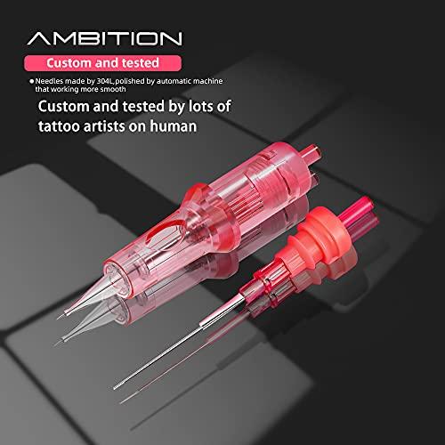 Ambition Ambition 20Pcs Disposable Tattoo Cartridge Needles Bugpin 3RL - 0.18MM Permanent Makeup Eyebrows Eyeliner Lips & SMP Tattoo Cartridge Supplies for Rotary Tattoo Pen Machine (0603RL)