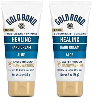 Gold Bond Gold Bond Healing Hand Cream, With Aloe, Hand Lotion for Dry Skin That Lasts Through Handwashing, 3 oz. (Pack of 2)