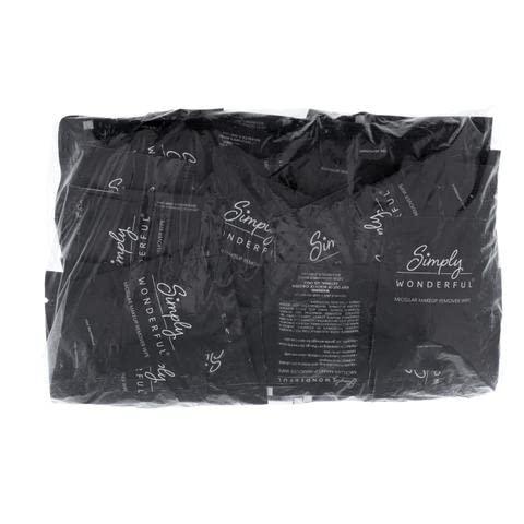 Simply Wonderful Simply Wonderful Makeup Wipes Remover - Micellar Water Makeup Remover Wipes individually Wrapped - Facial Cleansing to Remove Makeup, Mascara, Lipstick, Oil and Dirt, 1000 Bulk Makeup Wipes