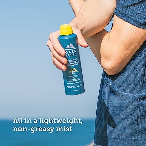 Oars + Alps Oars + Alps Hydrating SPF 30 Sunscreen Spray, Infused with Vitamin C and Antioxidants, Water and Sweat Resistant, 6 Oz, 2 Pack