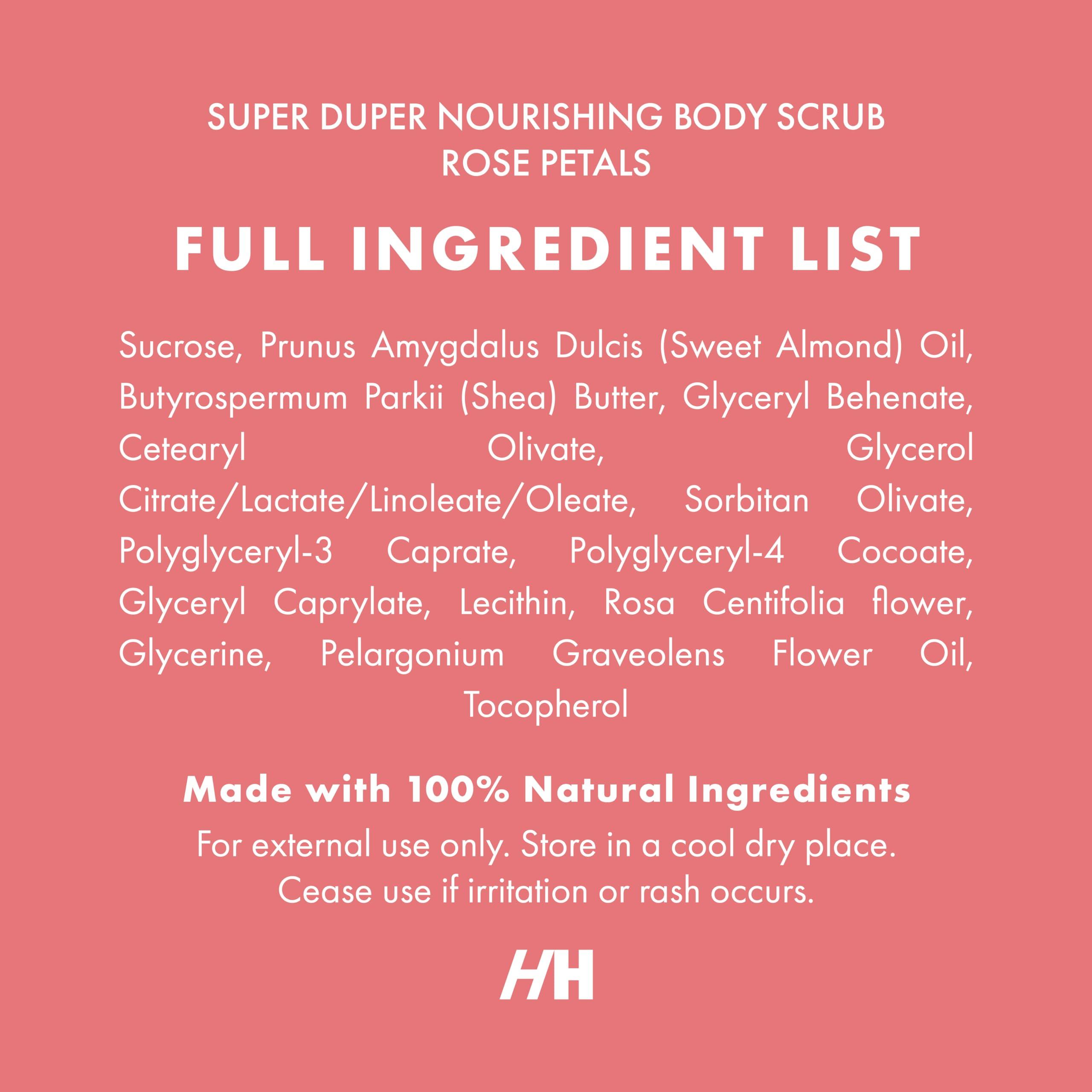 Handmade Heroes Rose Petal Scrub Foot & Body Exfoliator and Lip Scrub Bundle - 100% Natural Vegan Skin Care by Handmade Heroes