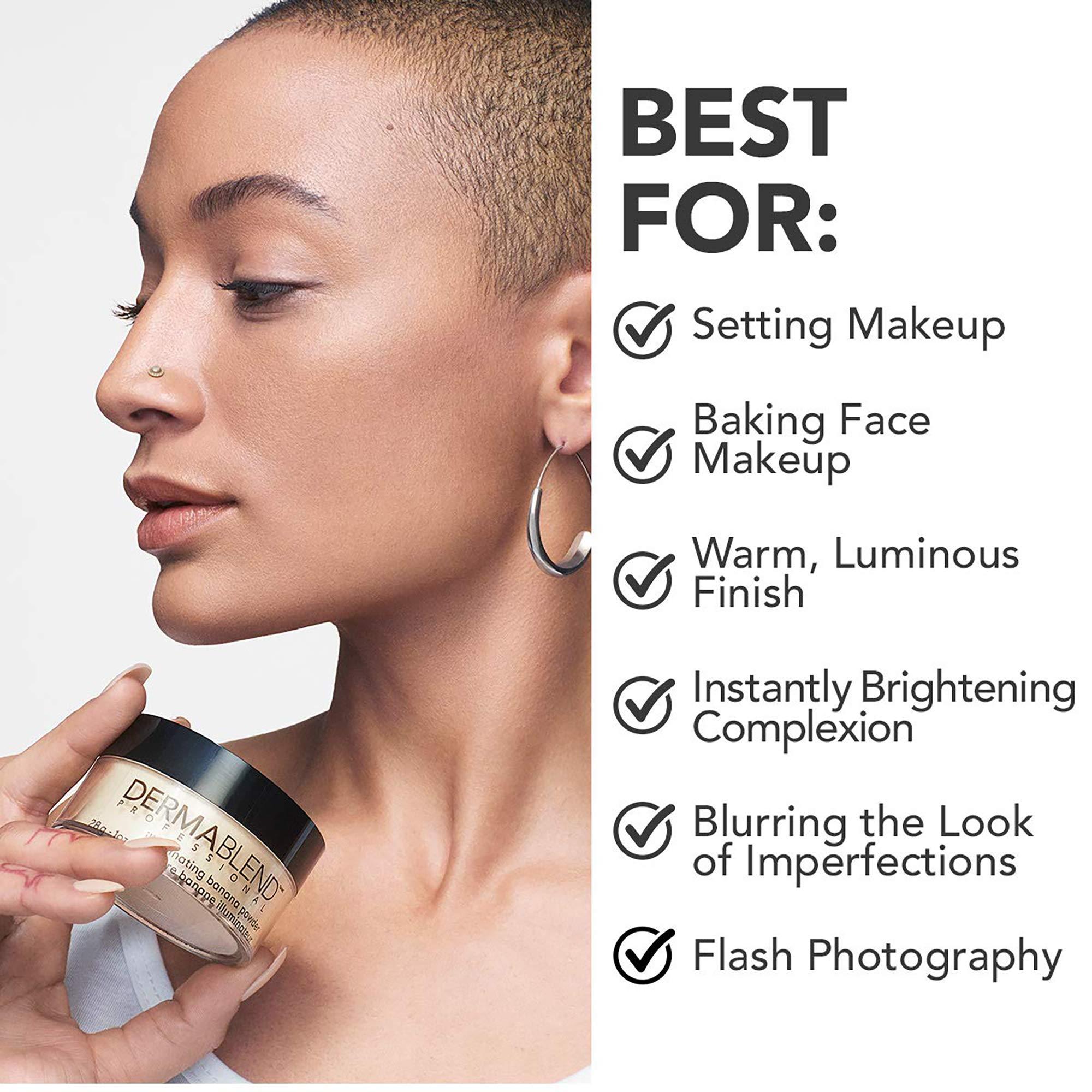 Dermablend Dermablend Illuminating Banana Powder, Loose Setting Powder Makeup for Brightening and a Long-Lasting Luminous Finish, up to 16hr Wear, 0.63 oz.