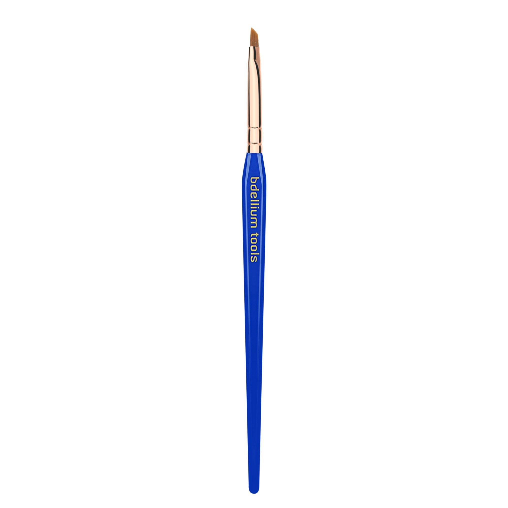 BDELLIUM TOOLS Bdellium Tools Professional Makeup Brush - Golden Triangle 762 Small Angle - With All Vegan and Soft Synthetic Fibers, For Shaping & Filling Eyebrows (Blue, 1pc)